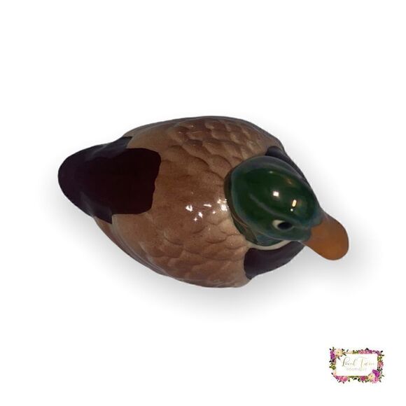 Vintage Miniature Ceramic Porcelain Hand Painted Mallard Duck Figurine - Picture 8 of 14